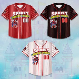 Camiseta de béisbol personalizada de Spidey y sus increíbles amigos, camiseta de Disney de Spidey y sus increíbles amigos, atuendo familiar a juego imagen 3