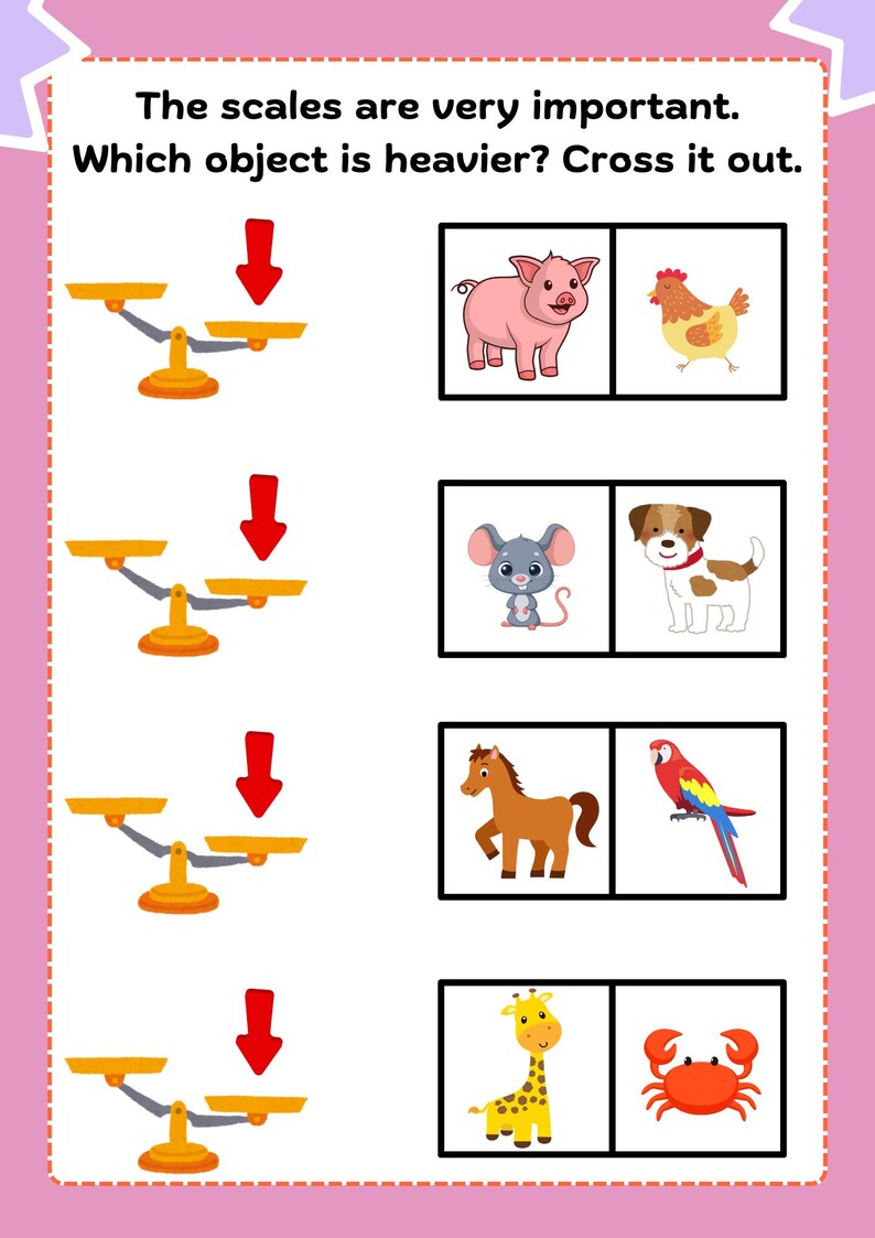 Comparing objects - Critical Thinking Scales image 1