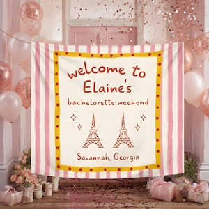 Personalized Bachelorette Party Decor Tapestry, Bachelorette Party Decor, Bachelorette Beach Party Weekend Banner