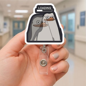 Porta credencial retráctil con forma de pingüino: ideal para enfermeras, profesores, estudiantes y personal de oficina. Regalo para el trabajo y el cansancio.