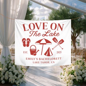 Custom Love On The Lake Bachelorette Tapestry: Personalized Polyester Banner