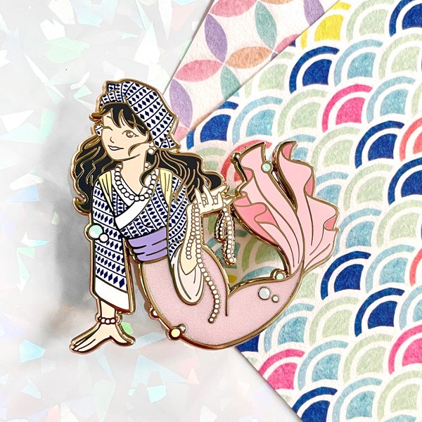 Uriko Mermaid •  Japanese Merchant Pearl Seller • Mermay Collab Enamel Pin