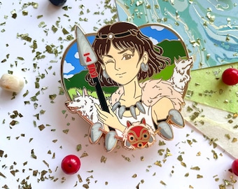 San Princess Mononoke Wolf Girl • Anime Character • Enamel Pin