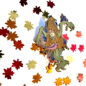 Karakasa Parasol Yokai Pin • Japanese Folklore Monster Ghost Umbrella Creature • TAN Variant