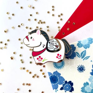 Year of the Horse Enamel Pin • Japanese Traditional • Chinese Lunar New Year