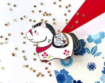 Year of the Horse Enamel Pin • Japanese Traditional • Chinese Lunar New Year