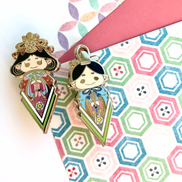 Hina Matsuri • Kawaii Prince Princess Cute • Enamel Pin Set