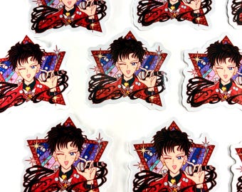 Sailor Star Fighter Seiya • Glitter Holographic Vinyl Sticker 90s Anime Manga