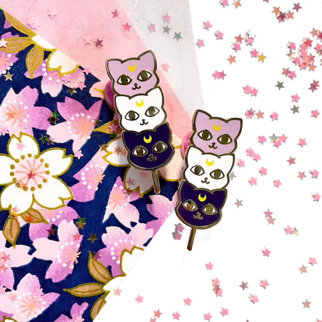 Dango Pin Iconic Nyango Kitty Dango Enamel Pin • Japanese Traditional Wagashi ...