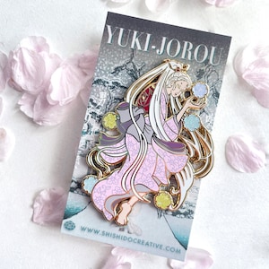 Yuki Onna Yokai Pin • Japanese Folklore Monster Ice Snow Queen Creature • PASTEL Variant