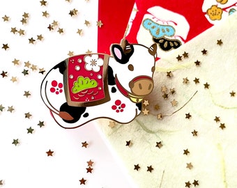 Year of the Ox Lapel Pin • Japanese Traditional • Chinese Lunar New Year