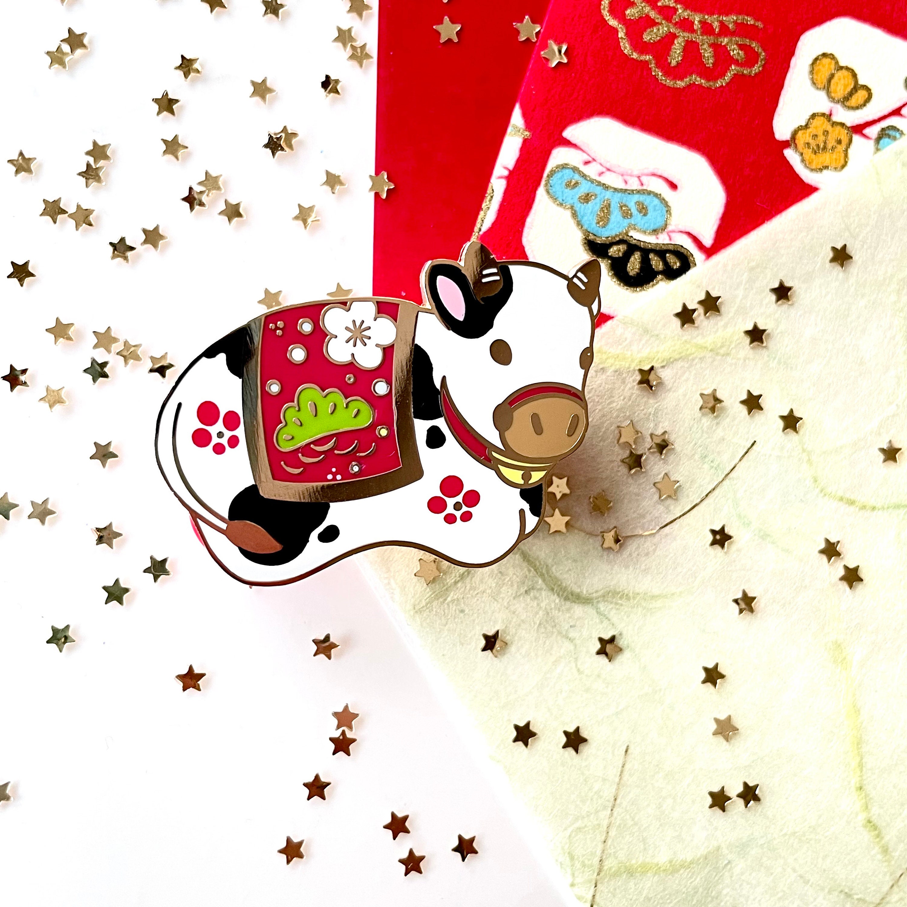 丑年のラペルピン • 日本の伝統 • 中国の旧正月 - Etsy 日本, image size:3000x3000