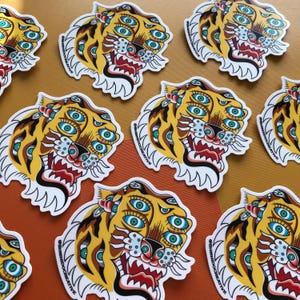 All Seeing Eyes • American Traditional Tattoo Flash Tiger King • Vinyl Sticker