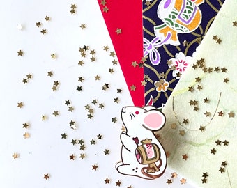 Year of the Rat Enamel Pin • Japanese Traditional • Chinese Lunar New Year