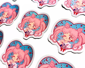Baby Love Chibiusa • Glitter Holographic Vinyl Sticker 90s Anime Manga