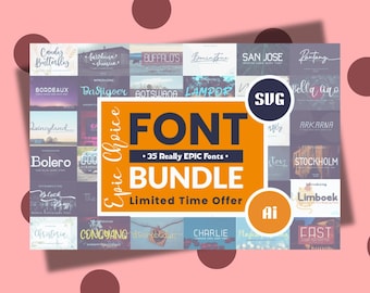 De epische lettertypebundel, bruiloft lettertype SVG-bundel, handgeschreven lettertypen