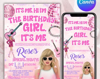 In My Birthday Era Birthday Invitation, birthday party Ts Birthday Invite, Eras Party Invite, Eras Birthday Party Invitation, Canva Editable