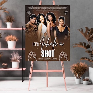 Waiting to Exhale Welcome Sign Poster, Cardboard Sign, 90’s Theme Girls Night, DIY Text, Instant Download