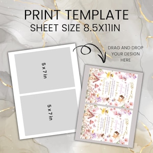 Editable Fairy Birthday Invitation Template Enchanted Whimsical Garden Forest Girl Invite Floral Magical Princess Party, Canva Editable