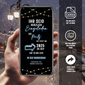 Lustige animierte Geburtstagseinladung, Alpaka Video Einladung, digitale WhatsApp eCard, Canva Vorlage, editierbar, Sofort Download