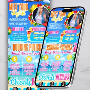 Summer Acuity Scheduling Template for Hair Stylists, Canva Booking Website, Lash Tech Branding Kit, DIY Text, Instant Download