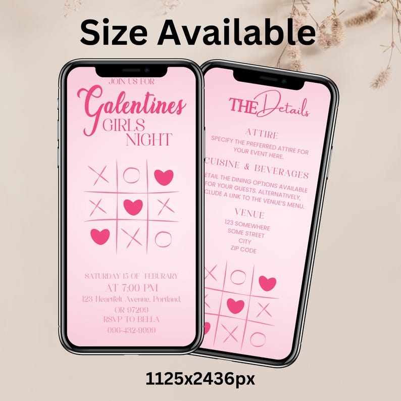 2026 Galentine’s Video Invitation, Animated Galentine Invite, Girls Night Digital Evite, DIY Text, Instant Download