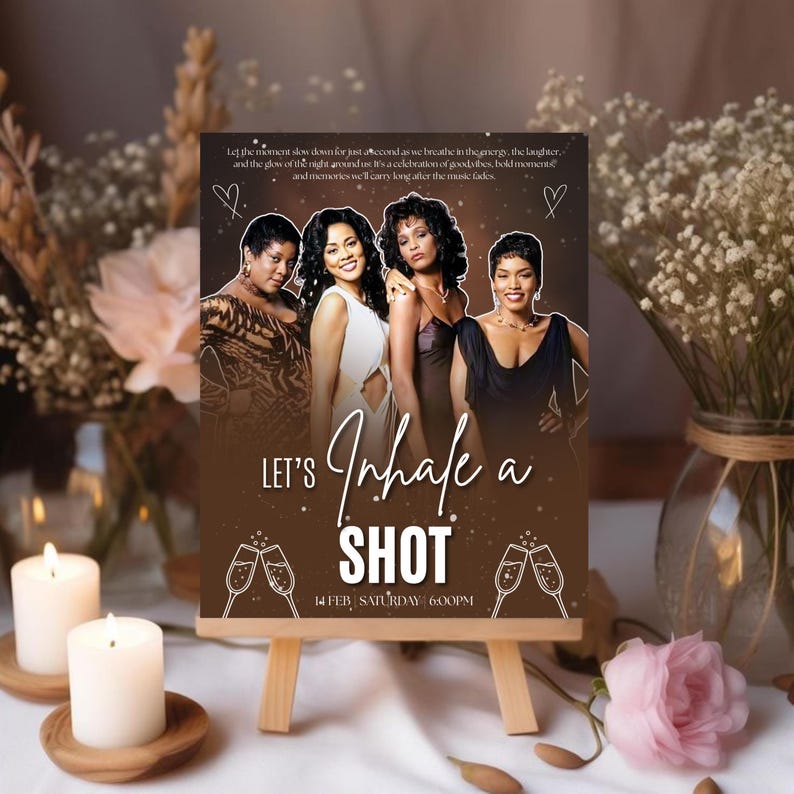 Waiting to Exhale Welcome Sign Poster, Cardboard Sign, 90’s Theme Girls Night, DIY Text, Instant Download