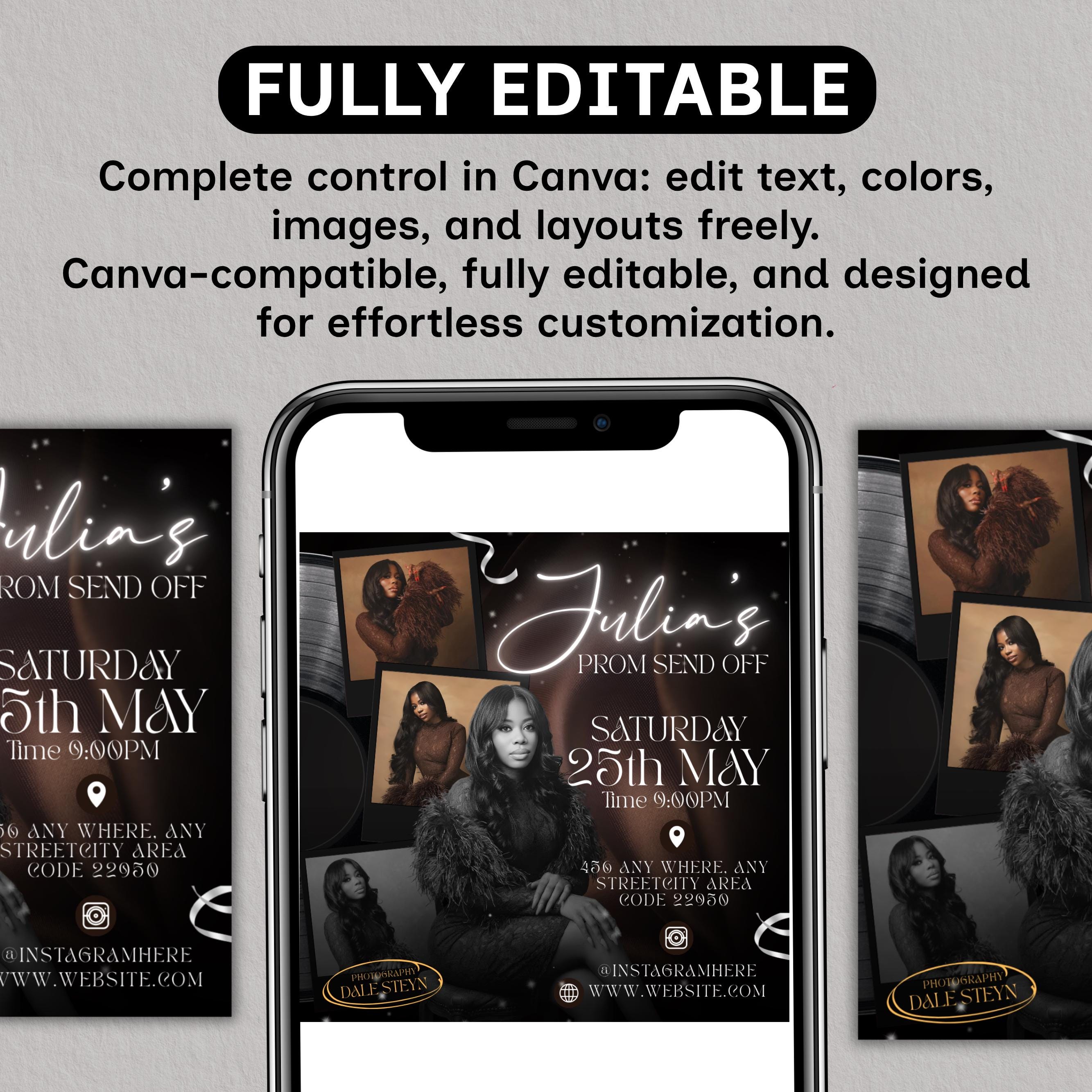 DIY Editable Prom Send off Flyer, Prom Invitation Flyer, Prom Event ...