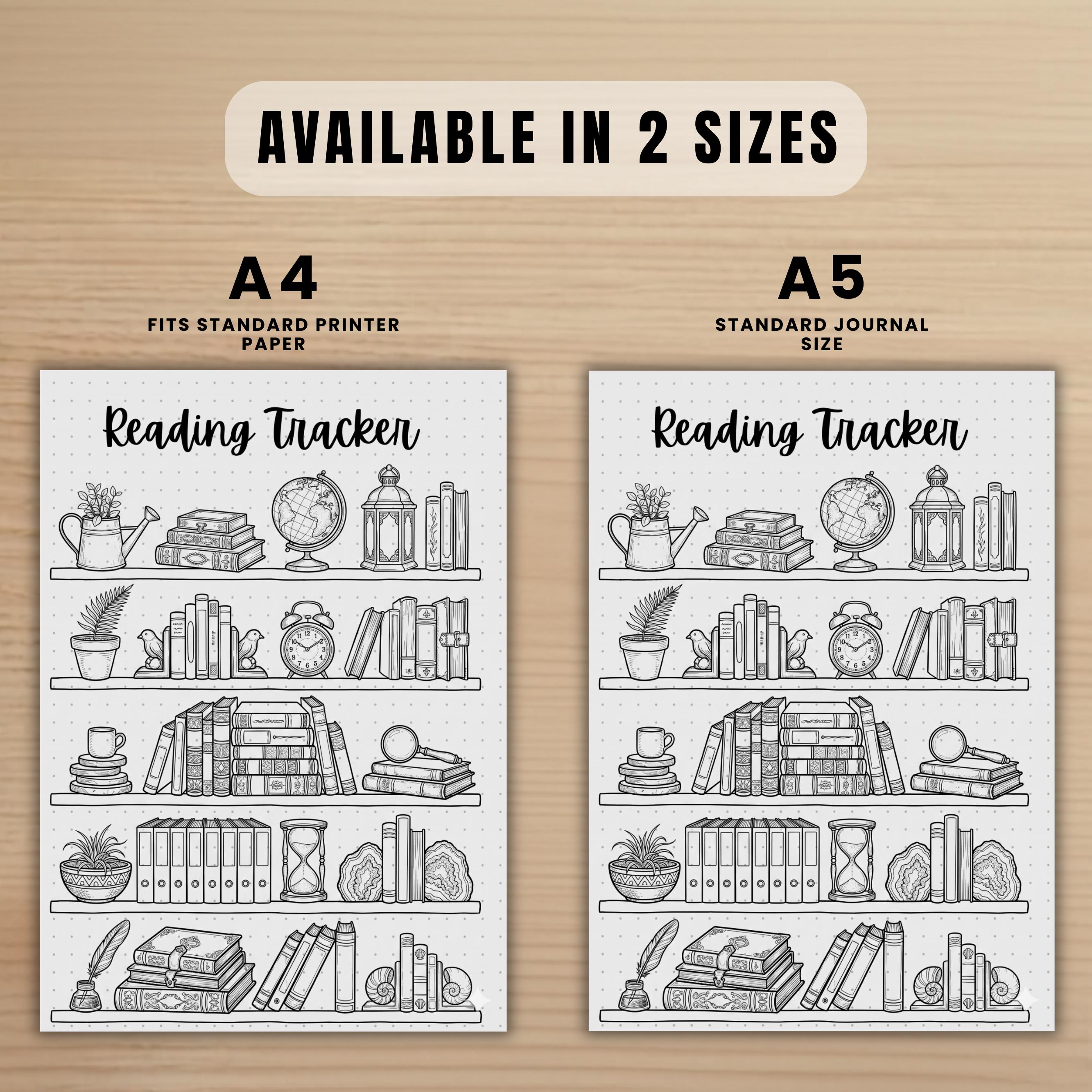 Reading Tracker Pack Bookshelf Reading Tracker Printable, A4 A5 Dotted & Undotted Reading ...