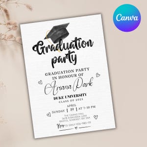 Graduation Party Invitation, Graduation Invitation, high School Graduation, Graduation Party Invite, Canva Editable