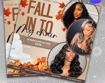September Booking Flyer, Fall Booking Flyer, September Books Open, Fall Lash Hair Nails Braids Wig MUA Flyer, Fall Book Now, Canva Editable
