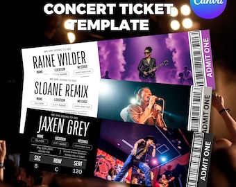 Editable Concert Ticket Template, DIY Event Ticket, Surprise Gift Concert Ticket, Printable Concert Tickets Gift Idea, Canva Editable