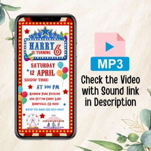 Carnival video invite, Carnival Birthday Invitation, Vintage Carnival Invite, Carnival Animated video Invitation, Bday evite, Canva Editable