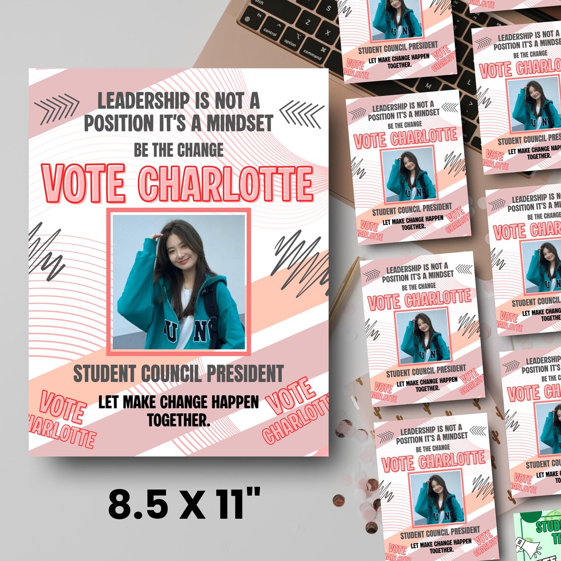 Student Council Campaign Flyer Template, Editable Canva Poster, School ...