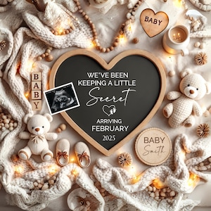 Pregnancy Announcement Template, Digital Pregnancy Announcement, Baby Announcement, Editable Baby Announcement, Canva Editable