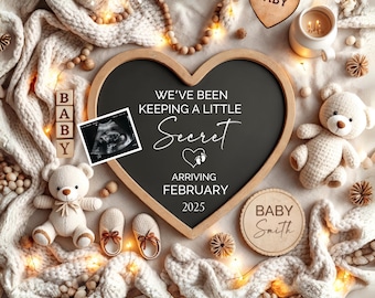 Pregnancy Announcement Template, Digital Pregnancy Announcement, Baby Announcement, Editable Baby Announcement, Canva Editable