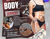 Body Contour Services Flyer, Body Sculpting Flyer, Spa & Beauty Class Flyer, Body Spa Marketing, Social Media Flyer, Instant Download