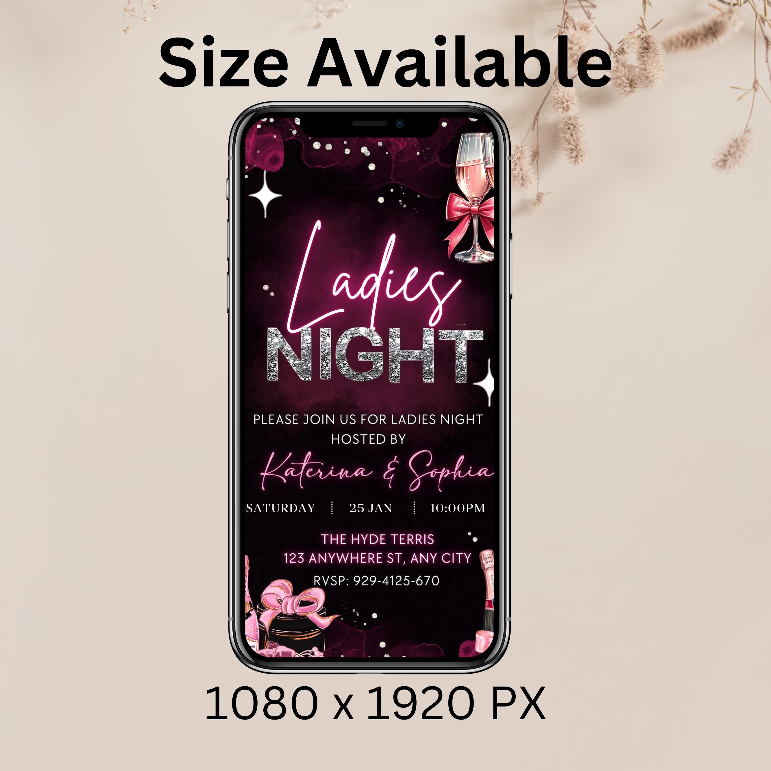 Digital Ladies Night Out Invitation, Animated Birthday Invite ...