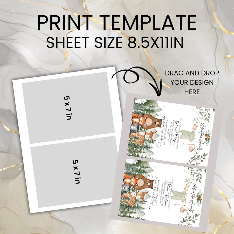 Woodland Baby Shower Invitation, Woodland Animals Baby Shower Invitation, Woodland Theme Invites, Woodland animal's invitation, EDITABLE Gender-Neutral Woodland animal's invitations, Template Set, Forest Mountain Baby Shower Invite, Forest Baby shower, Editable Let the Adventure Begin Woodland Baby Shower Invitation Bundle, Woodland Baby Shower Invite, Boy Adventure Baby Shower, Canva Editable