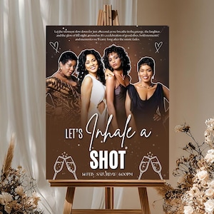 Waiting to Exhale Welcome Sign Poster, Cardboard Sign, 90’s Theme Girls Night, DIY Text, Instant Download