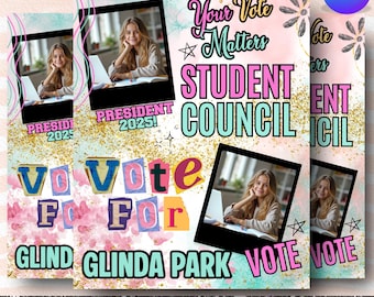 Student Council Campaign Flyer Template, Editable School Election Poster, Canva Editable