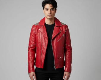 Chaqueta Beat It de Michael Jackson: disfraz de cosplay de piel de oveja roja hecho a mano