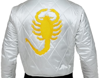 Chaqueta Ryan Gosling Drive: Bomber Scorpion de satén acolchado - Halloween 2025