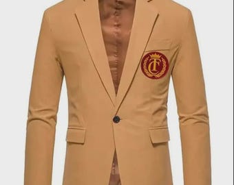 Men's Golden Golf Blazer: Metallic Party Costume Jacket