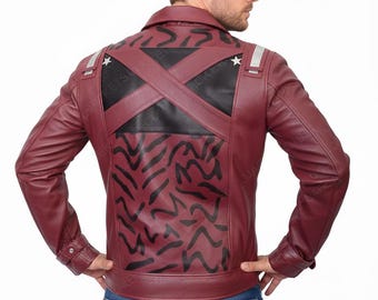 Chaqueta de cuero para cosplay de Travis Touchdown: disfraz de anime No More Heroes
