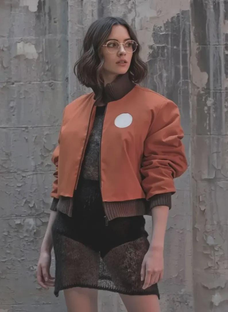 Handmade Kim Kitsuragi Disco Elysium Orange Cotton Bomber Jacket