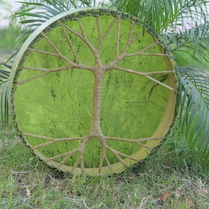 Shaman Drum | Natural deer Skin| 18&#39;&#39; 20&#39;&#39; 22&#39;&#39; 24&quot; |Deer Skin | Leather Style Handle | Musical Gift