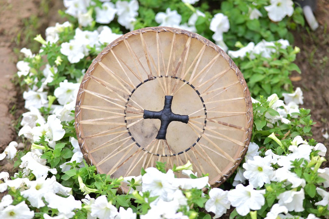Hider Ritual Handmade Deer Hide Shamanic Drum | Ash Wood Frame Ritual Sound Healing ...