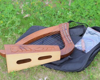 12 String Wooden Harp – Beginner Celtic Lap Harp kids gift for Meditation Music