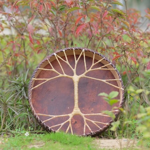 Shaman Drum | Natural deer Skin| 18&#39;&#39; 20&#39;&#39; 22&#39;&#39; 24&quot; |Deer Skin | Leather Style Handle | Musical Gift